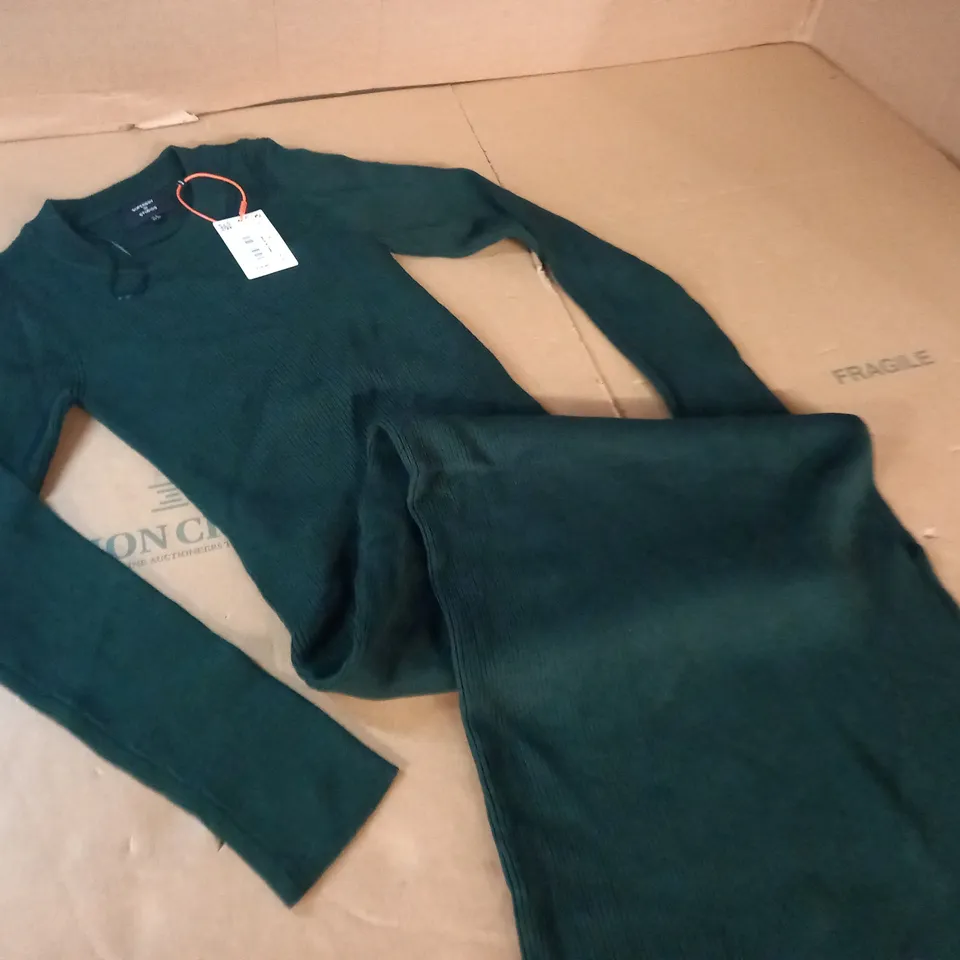 SUPERDRY STUDIOS FINE KNIT MIDI DRESS IN FOREST GREEN - 8