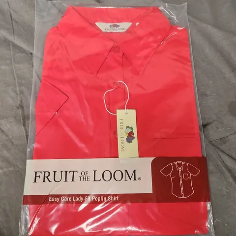 FRUIT OF THE LOOM EASY CARE LADY-FIT POPLIN SHIRT – RED - M