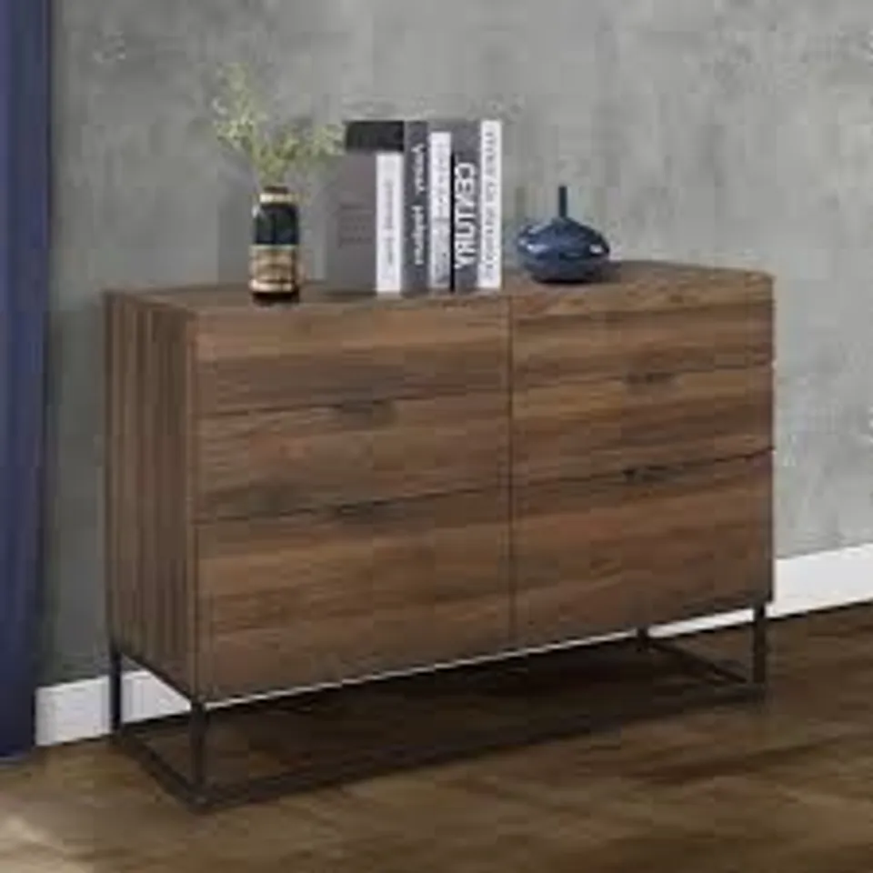 BOXED HOUSTON 6 DRAWER CHEST WALNUT (2 BOXES)