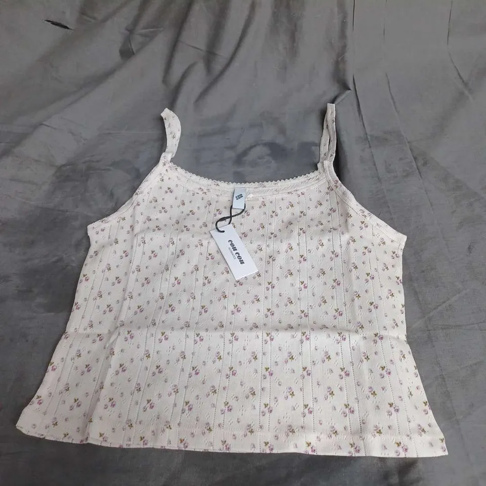 COU COU THE PICOT TANK IN ENGLISH ROSE SIZE L