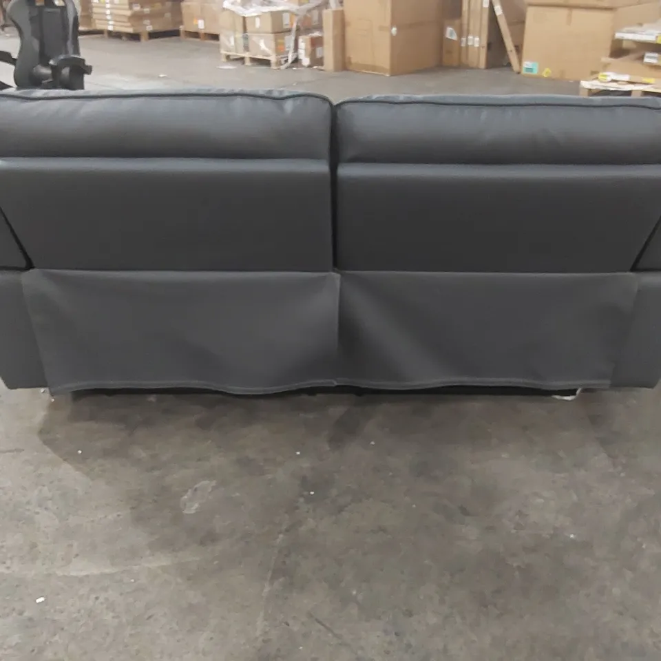 QUALITY DESIGNER SEVILLE 3 SEATER RECLINER SOFA, GREY PREMIUM FAUX LEATHER