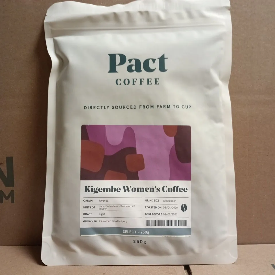 PACT COFFEE - WHOLEBEAN LIGHT ROAST KIGEMBE WOMEN'S COFFEE (250G)
