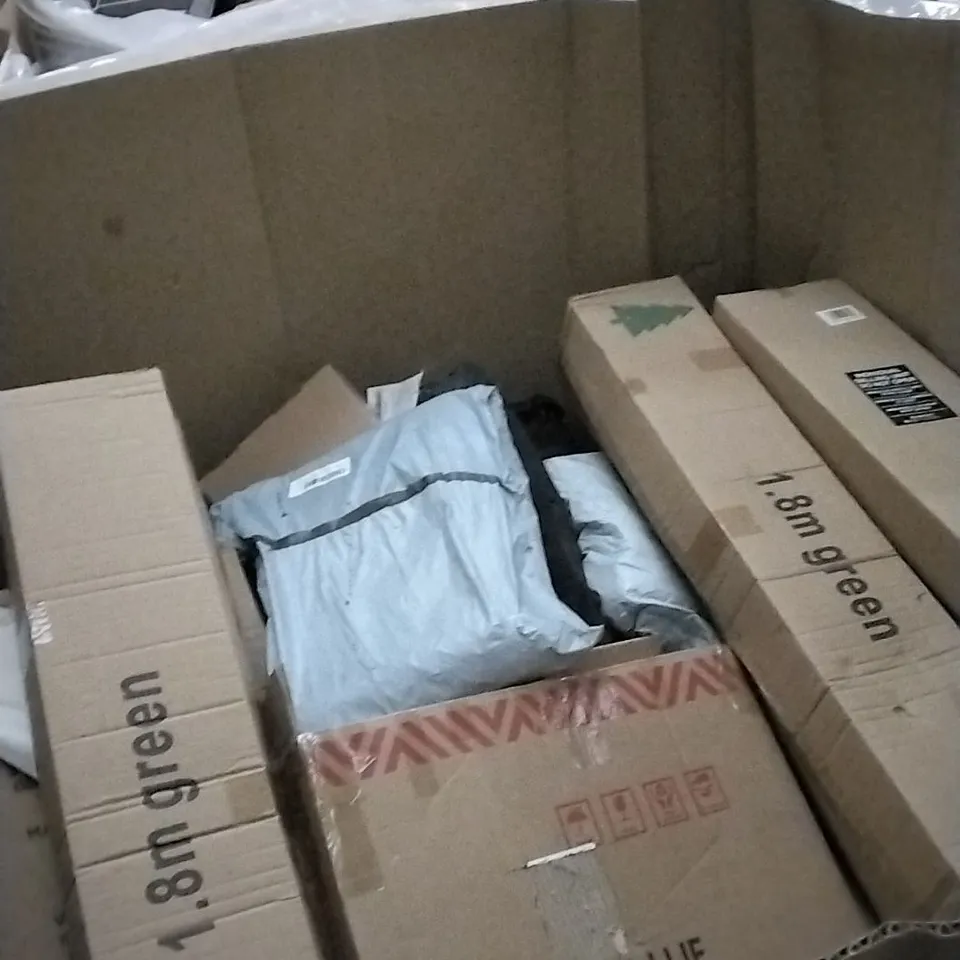 PALLET OF ASSORTED ITEMS INCLUDING BUMPER GUARD, PLASTIC DECORATIVE FLOWERS, SERVING TRAY, MEIJIA ALL WEATHER CASE AND FAUCET KIT