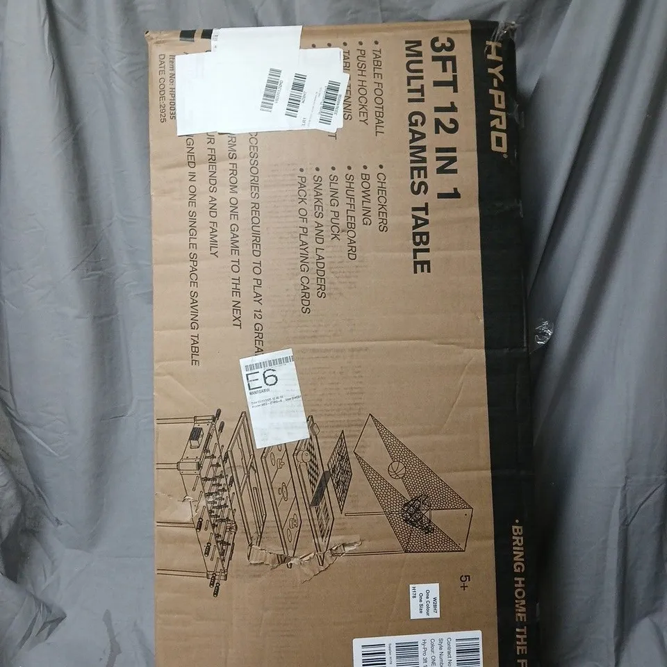 BOXED HY-PRO 3FT 12 IN 1 MULTI GAMES TABLE - COLLECTION ONLY