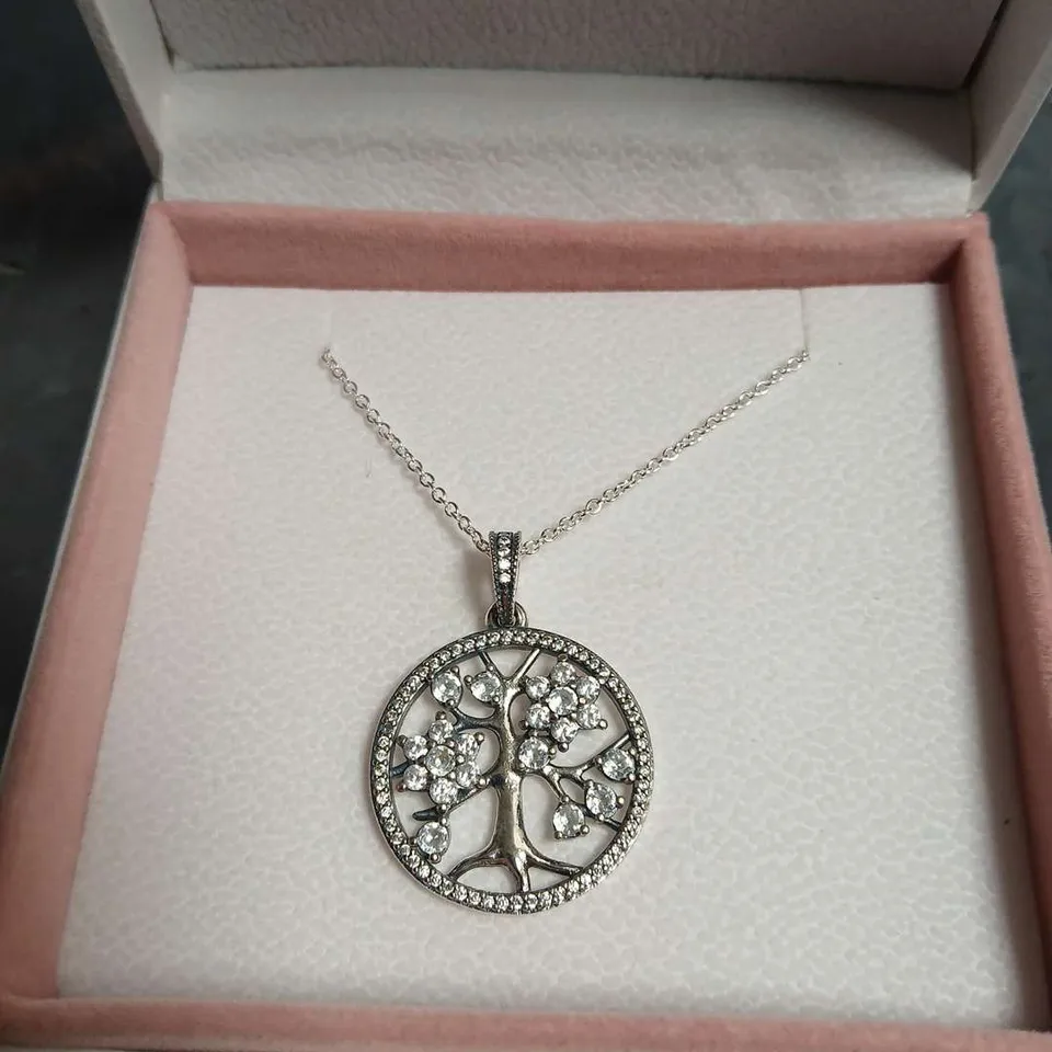 PANDORA TREE OF LIFE PENDANT NECKLACE – CRYSTAL STONES, BOXED