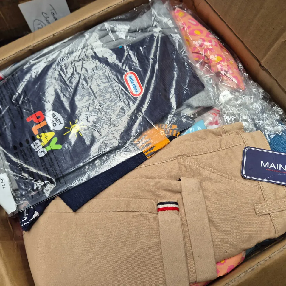 APPROXIMATELY 110 ASSORTED KIDS/TODDLERS CLOTHING ITEMS IN VARIOUS SIZES, STYLES & COLOURS TO INCLUDE BRANDS SUCH AS LITTLE TIKES, MAINE, BLUEZOO, ETC - COLLECTION ONLY