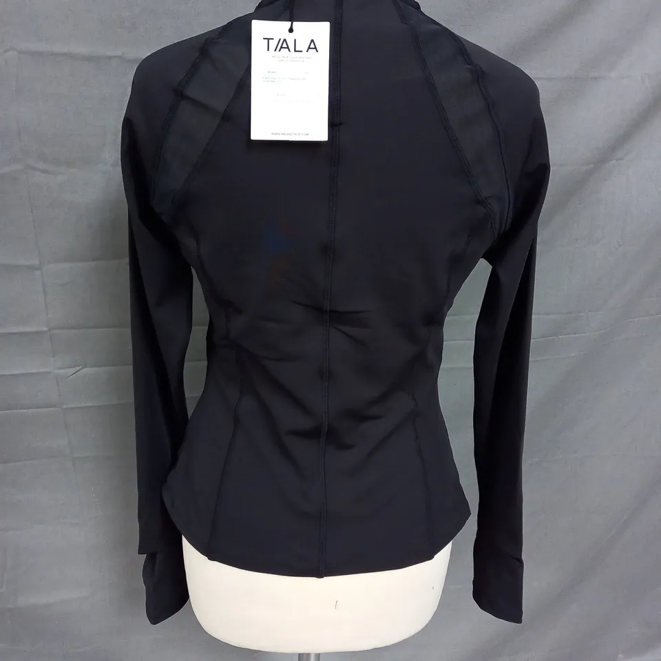 TALA FORMTECH 1/4 ZIP LONG SLEEVE TOP IN BLACK SIZE M