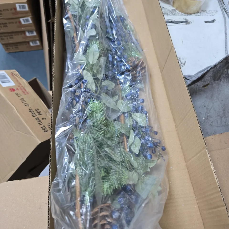 2X GISELA GRAHAM FAUX FLOWER FROSTED BERRY TYPE