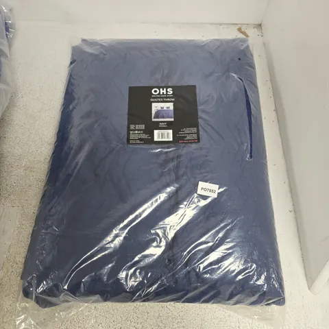 BAGGED OHS QUILTED THROW – NAVY, 200X240CM