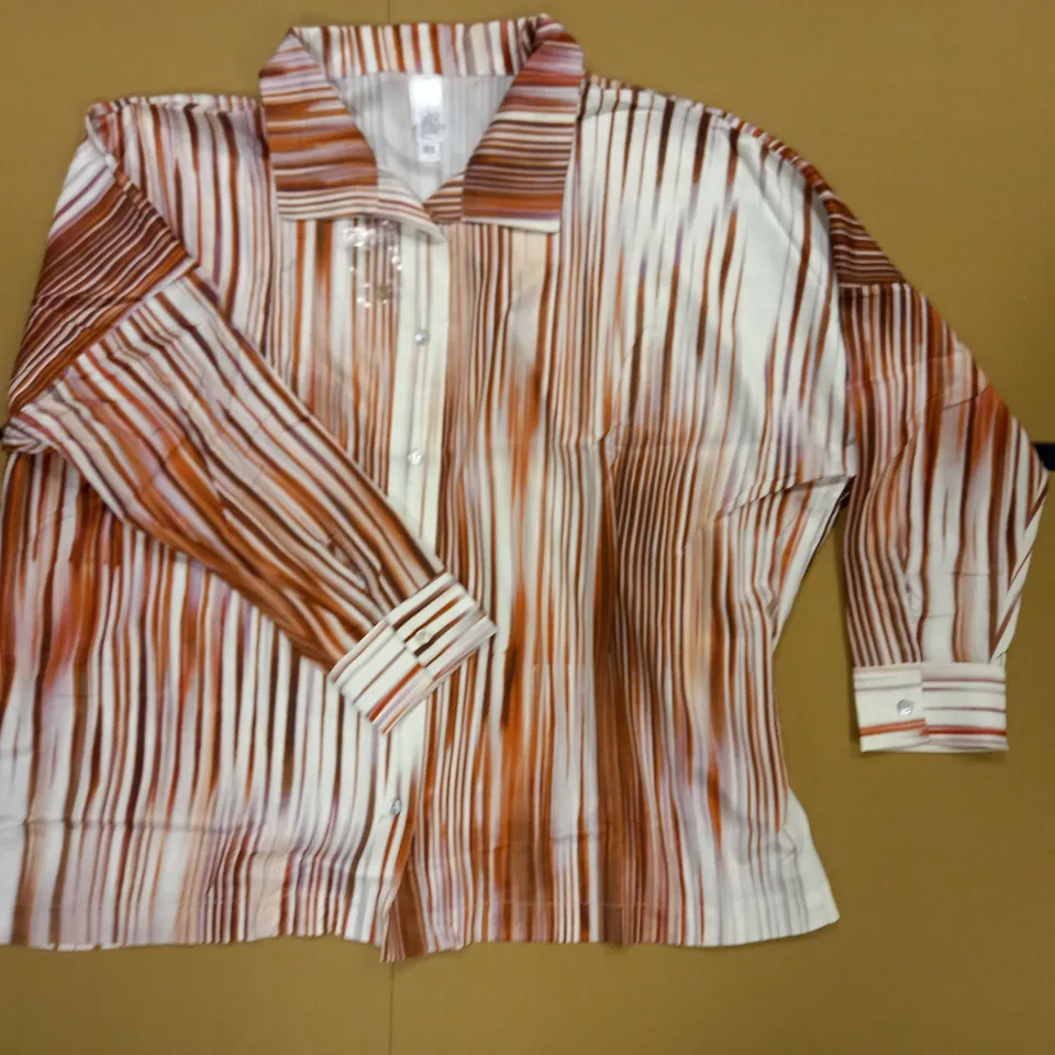 BRAND NEW WYNNE LAYERS STRIPE BUTTON-UP BLOUSE SIZE XL