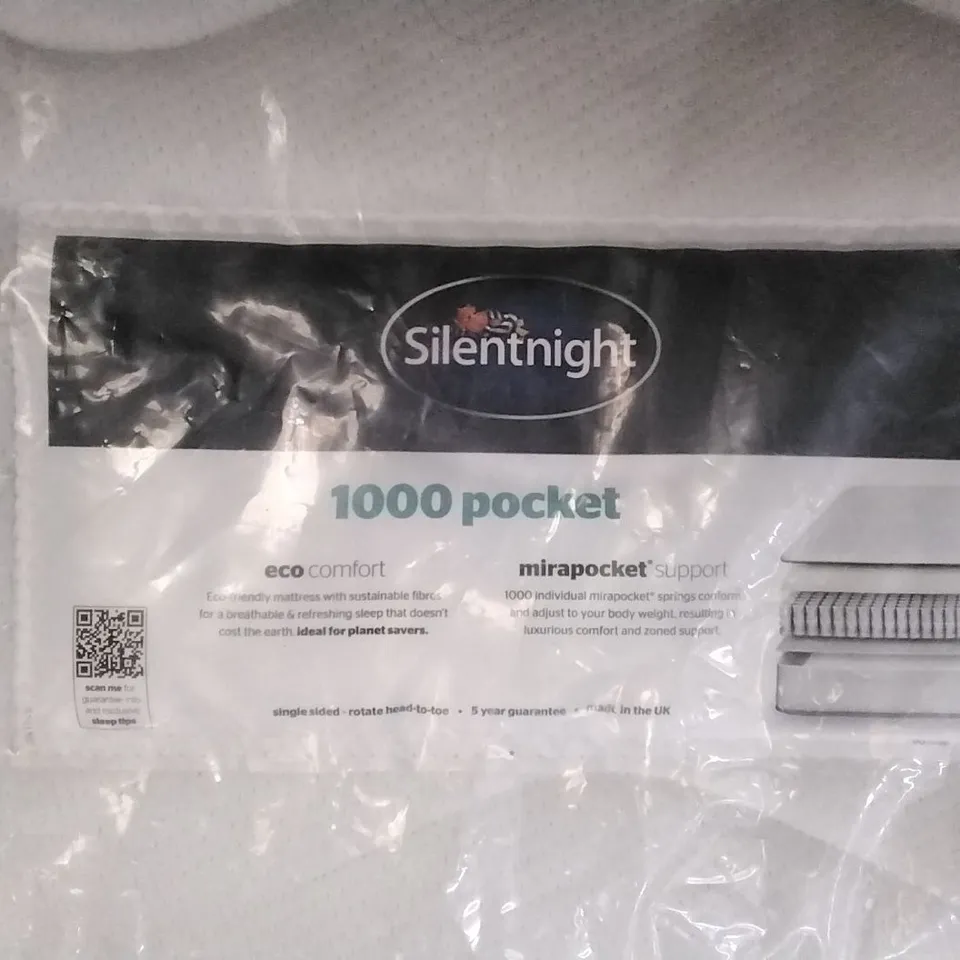 QUALITY BAGGED SILENTNIGHT ECO COMFORT POCKET SPRUNG 1000 SINGLE 3FT MATTRESS