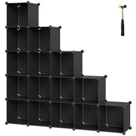 BOXED SONGMICS 16-CUBE STORAGE UNIT - BLACK 