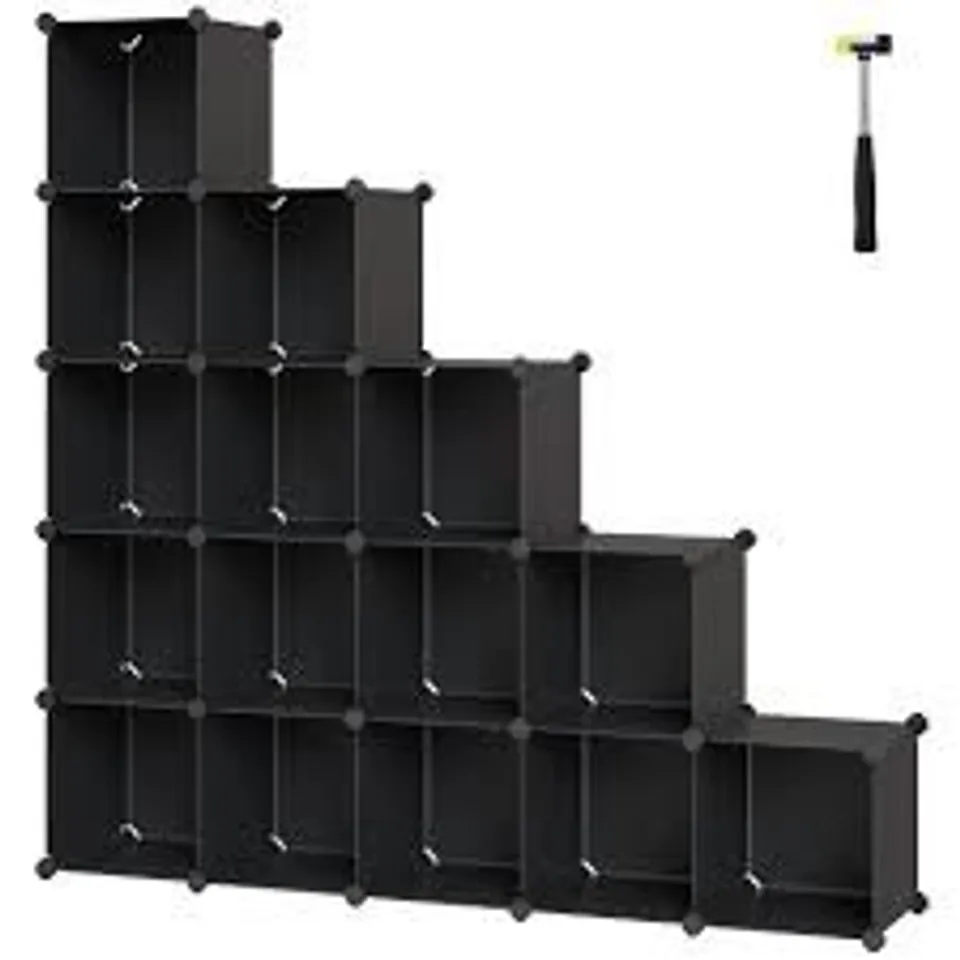 BOXED SONGMICS 16-CUBE STORAGE UNIT - BLACK
