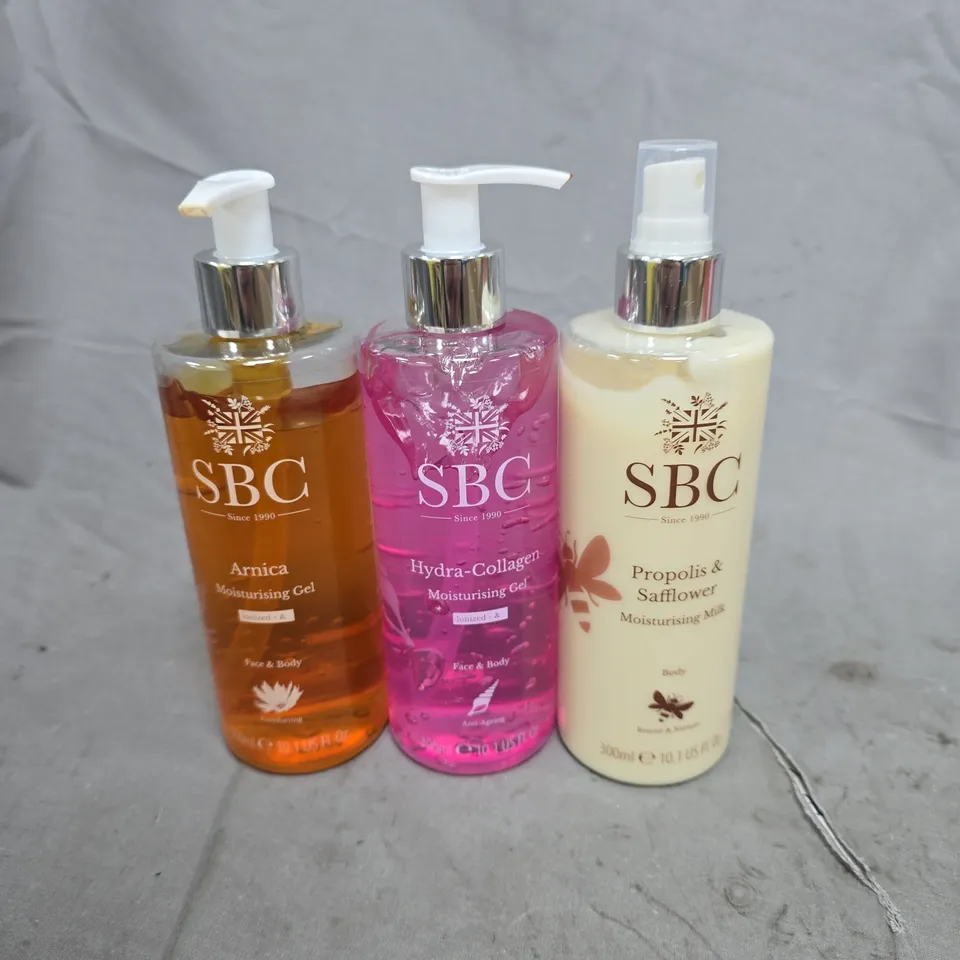 SBC MOISTURISING GEL SET: ARNICA, HYDRA-COLLAGEN & PROPOLIS & SAFFLOWER – FACE & BODY