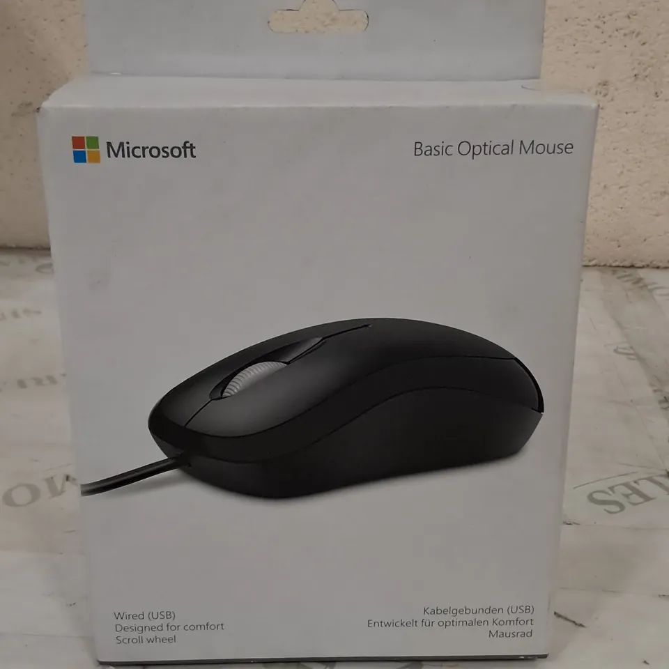 BOXED MICROSOFT WIRED BASIC OPTICAL MOUSE