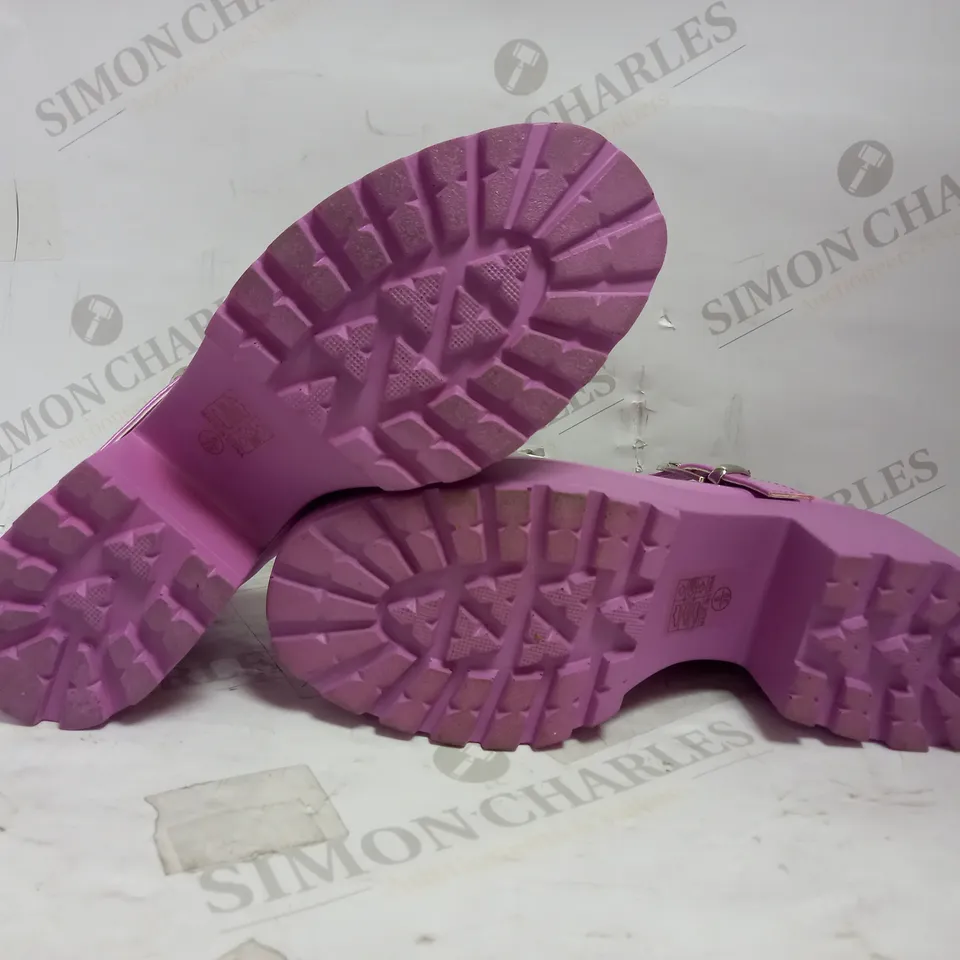 KOI VEGAN PATENT PINK PLATFORM MARY JANES UK SIZE 6