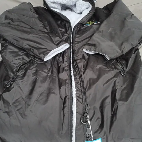 ENDEX NATURE TAMED INSULATED HOODED WATERPROOF COAT, BLACK - UK SIZE M