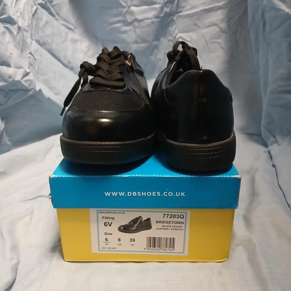 DB SHOES ENGLAND BLACK PATENT LEATHER LACE-UP SHOES, UK 6 (US 8, EU 39) – BRIDGTOWN