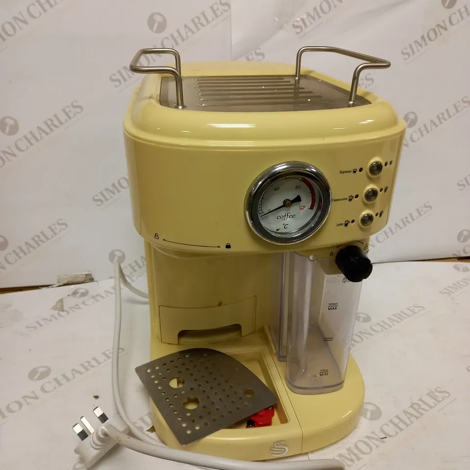SWAN RETRO CREAM ESPRESSO COFFEE MACHINE 