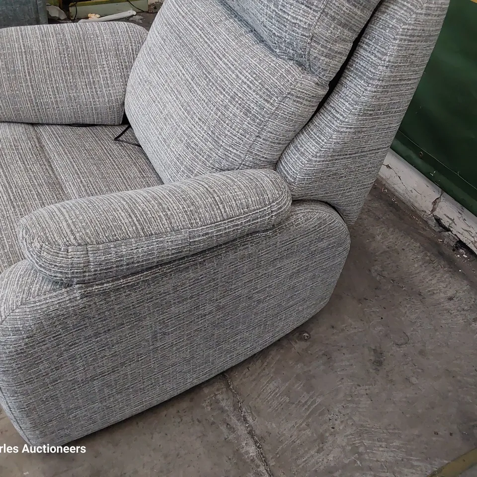QUALITY BRITISH DESIGNER G PLAN KINGSBURY POWER RECLINING EASY CHAIR WAFFLE SMOKE FABRIC 
