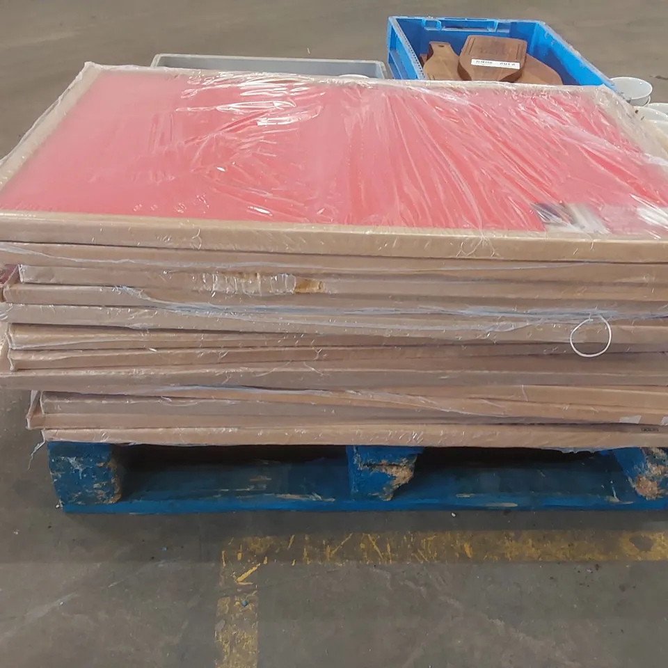 APPROX 13 x ZENITH NOBO WOOD TRIM NOTICE BOARDS - RED 