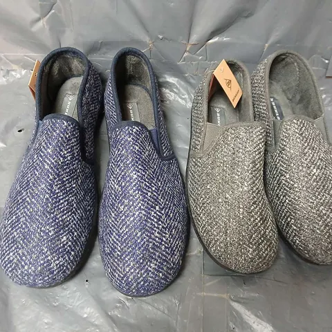 APPROXIMATELY 16 DUNLOP JOEL SLIPPERS IN GREY & NAVY (VARIOUS SIZES)