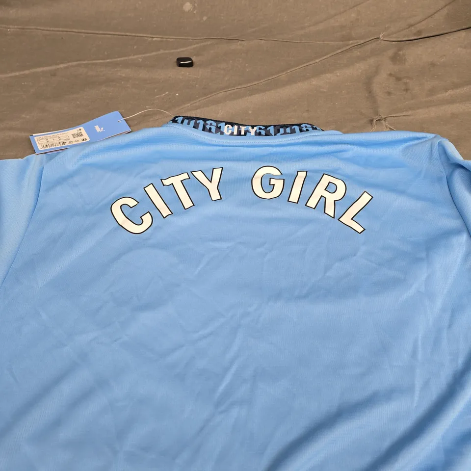 PERSONALISED MANCHETSER CITY FC HOME JERSEY - CITY GIRL - SIZE M