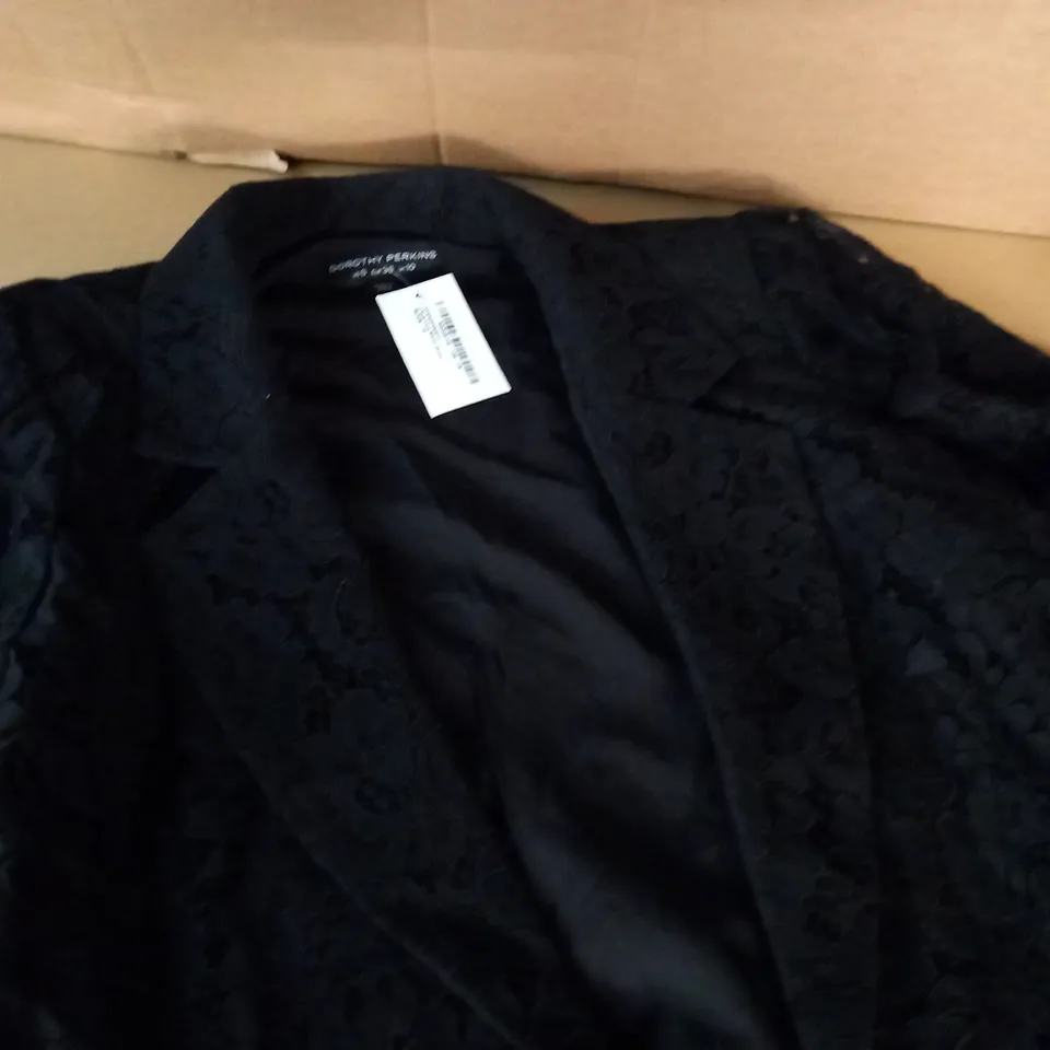 DOROTHY PERKINS BLACK LACE BLAZER DRESS - 10