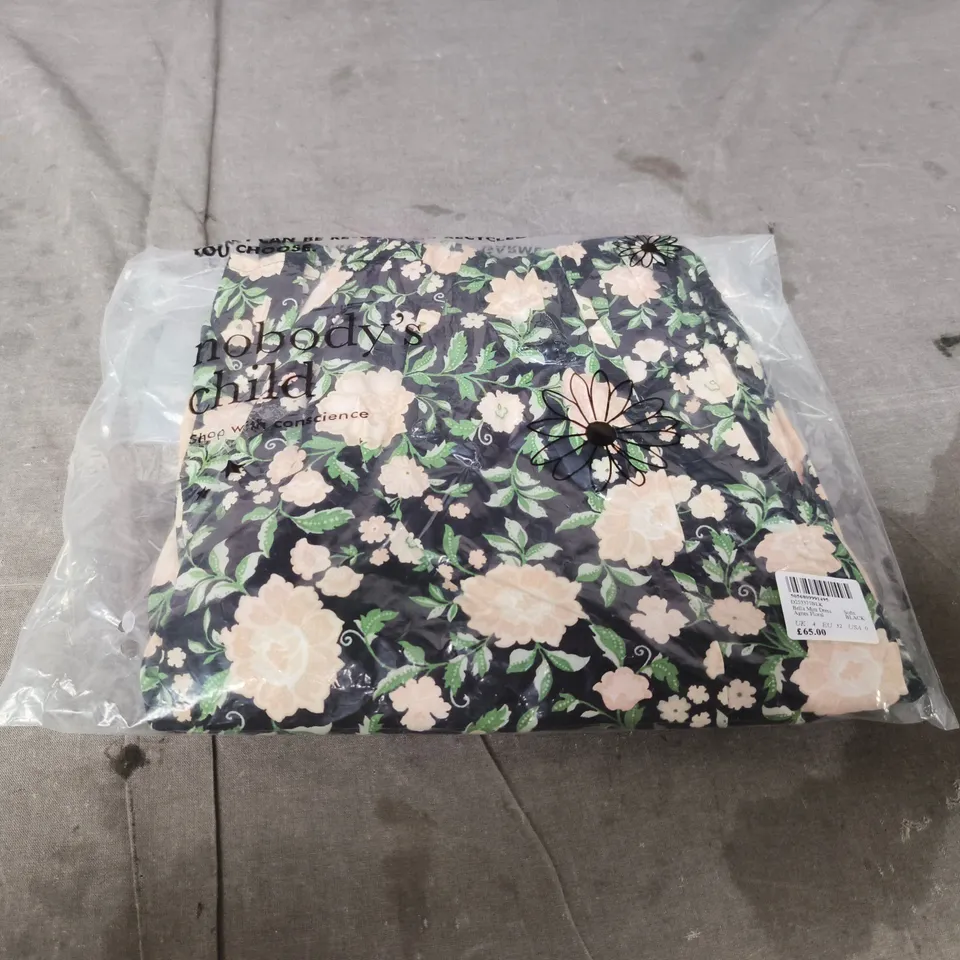 NOBODY'S CHILD BELLA MINI DRESS AGNES FLORAL – BLACK, UK 4 (EU 32)