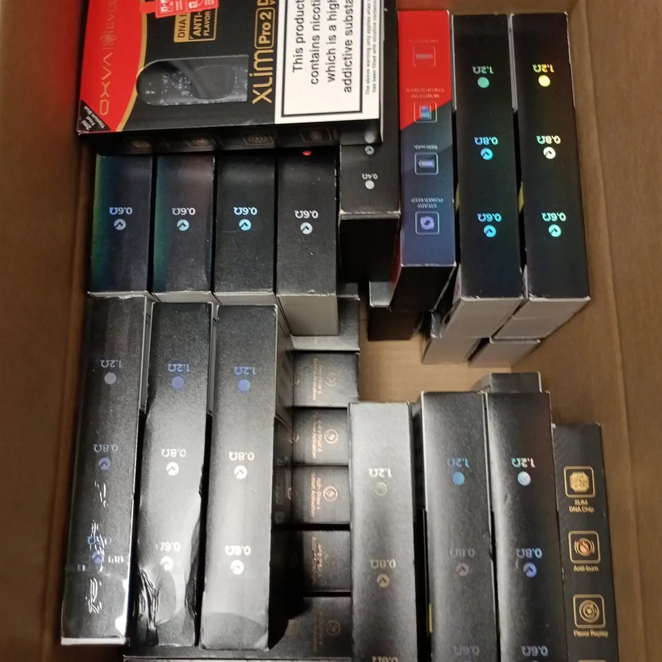 APPROXIMATELY 15 ASSORTED E-CIGARETTE PRODUCTS TO INCLUDE - VPRIME, OXVA, NEXLIM ETC 