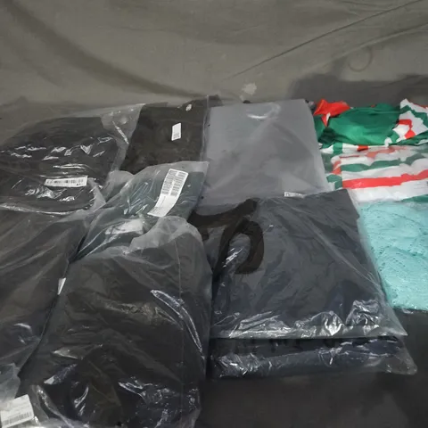 LARGE BOX OF APPROXIMATELY 25 ASSORTED CLOTHING ITEMS IN VARIOUS COLOURS, STYLES AND SIZES - COLLECTION ONLY