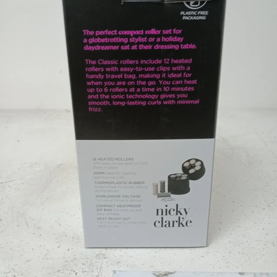 NICKY CLARKE CLASSIC HEATED ROLLERS SET – 12 X 25MM WITH TRAVEL BAG