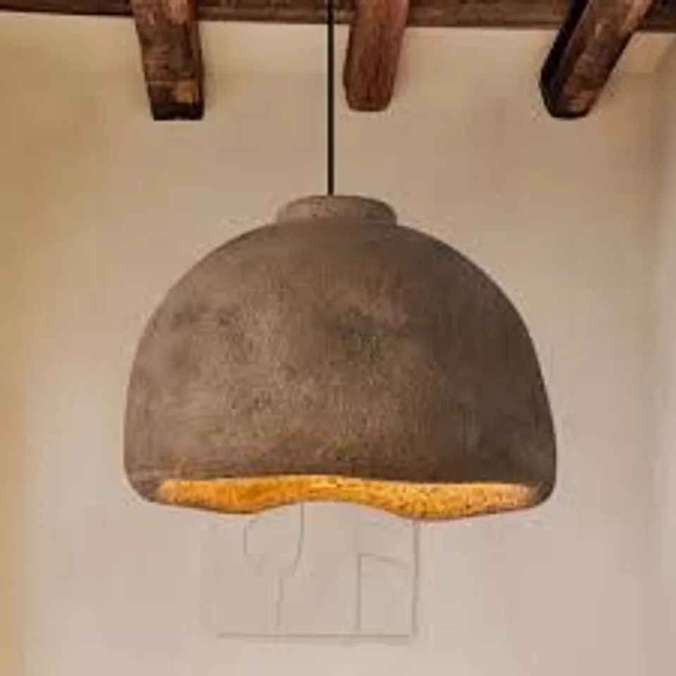 BOXED HANSON 1-LIGHT FARMHOUSE FLUTED BOWL RESIN DOME PENDANT LIGHT (1 BOX)