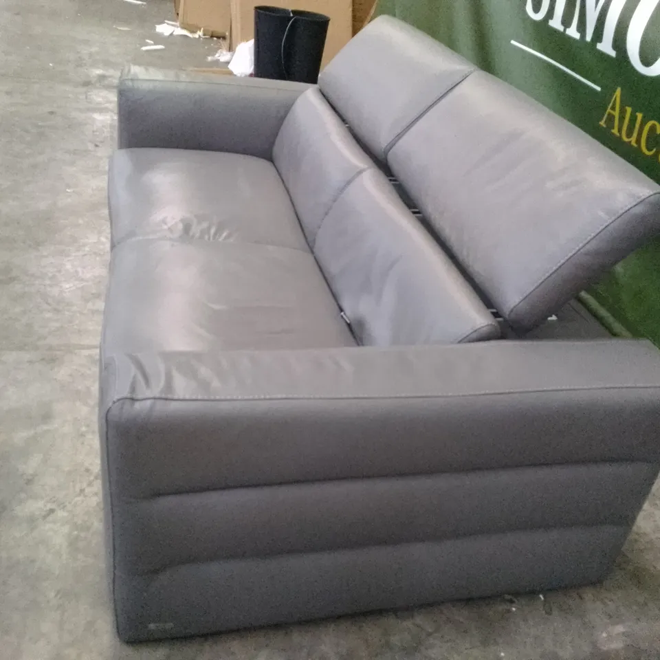 2 SEATER SOFA - GREY LEATHER