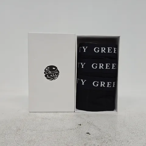 PRETTY GREEN 3-PACK NIMBUS BOXERS IN BLACK SIZE SMALL