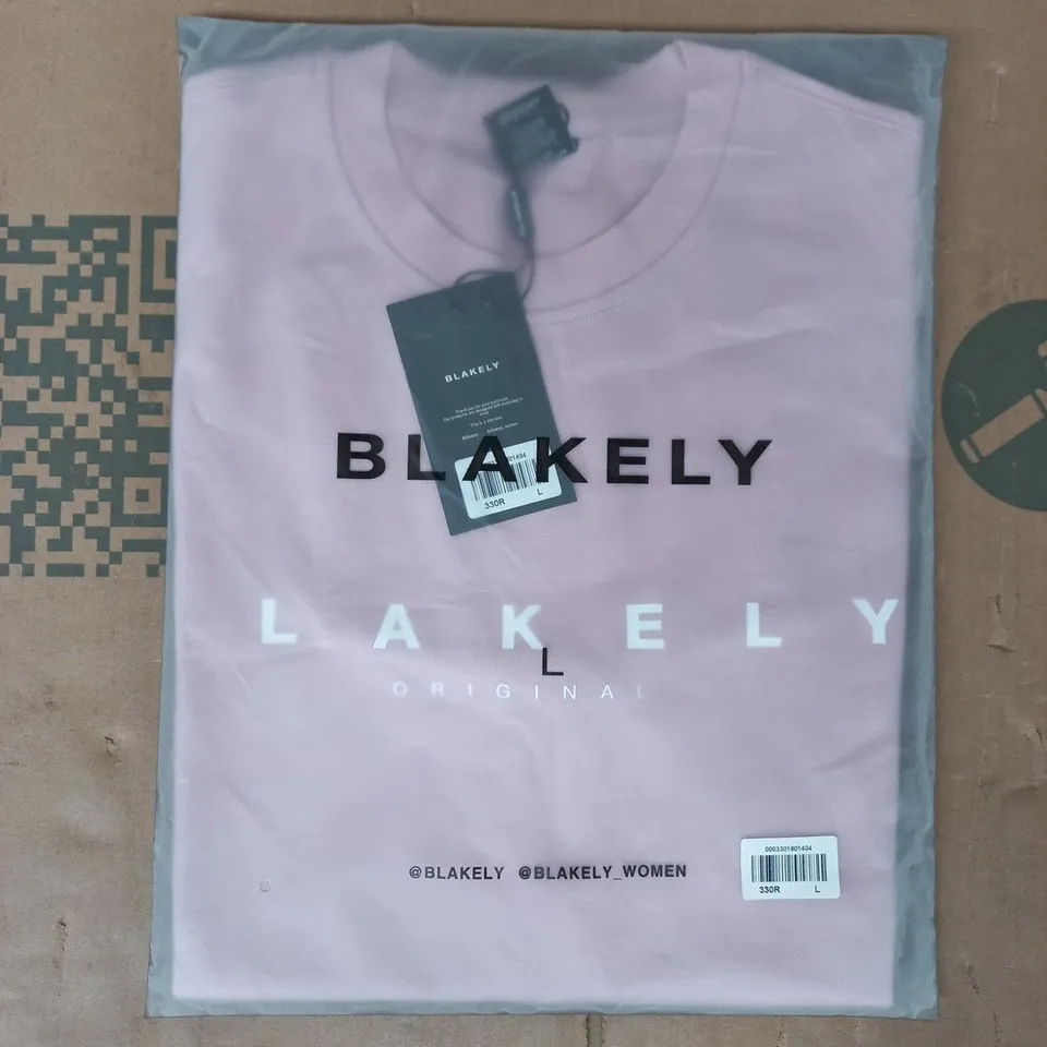BAGGED BLAKELY WOMEN'S CREW-NECK TOP IN PINK SIZE LARGE