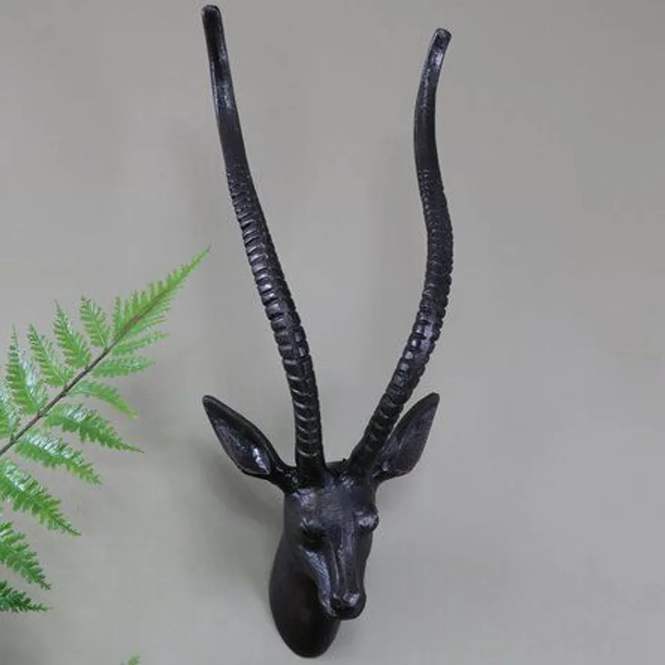 BOXED METAL ANTELOPE HEAD WALL DOOR