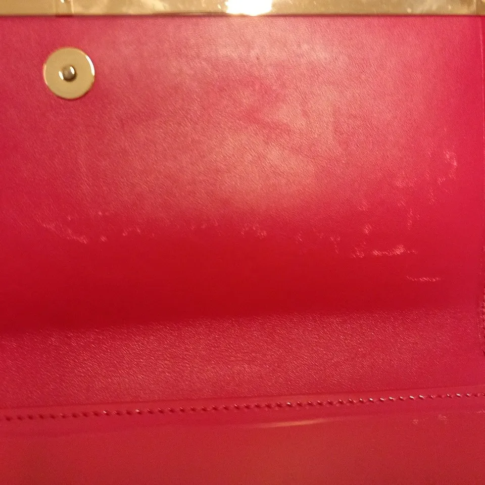 JIMMY CHOO MAIA RASPBERRY PINK PATENT LEATHER CLUTCH BAG