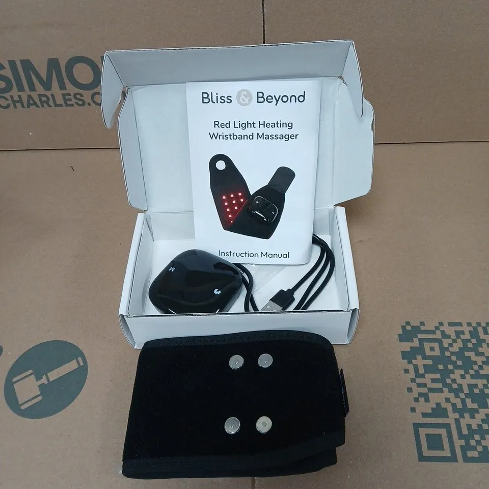 BLISS AND BEYOND RED LIGHT HEATING WRISTBAND MASSAGER BOXED