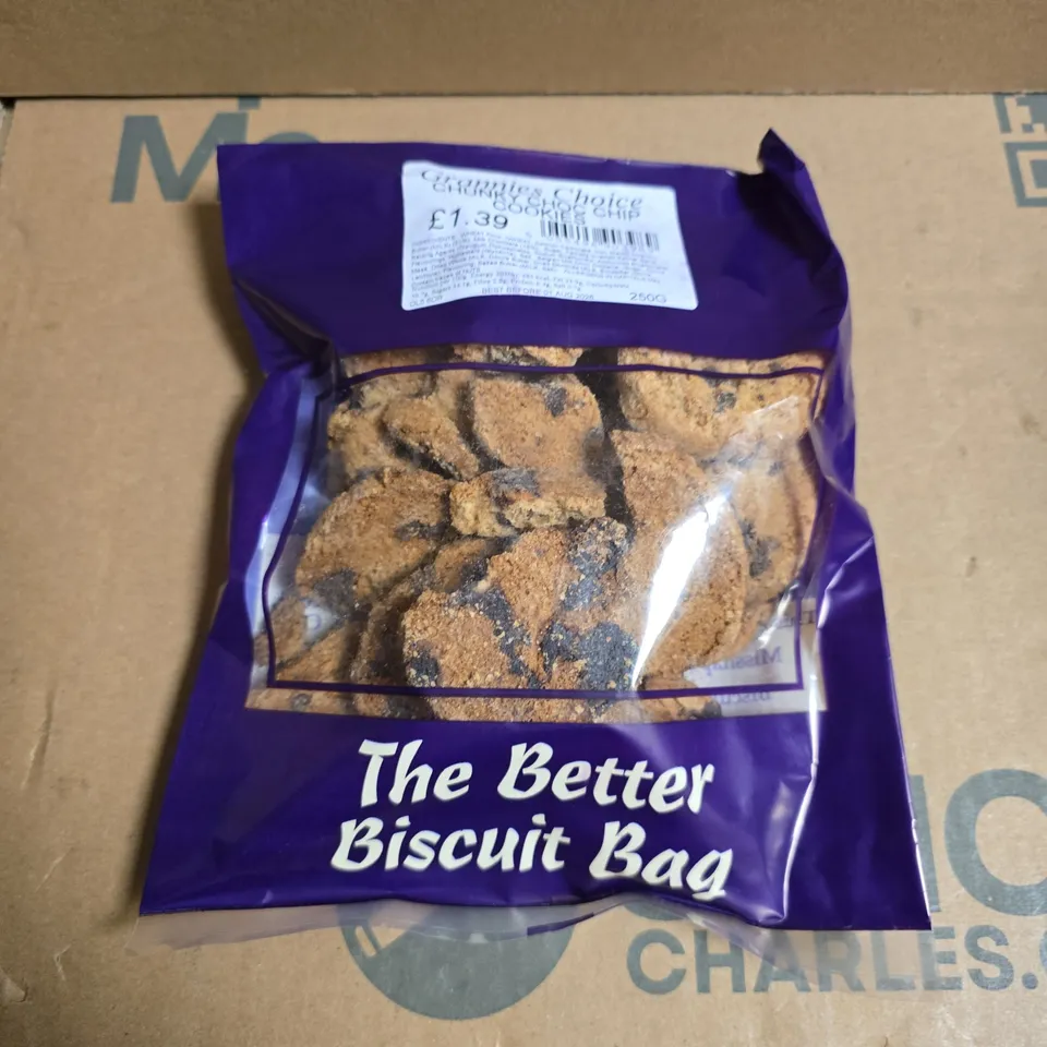 APPROXIMATELY 10 BAGS OF GRANNIES CHOICE CHOC CHIP BROKEN COOKIES 