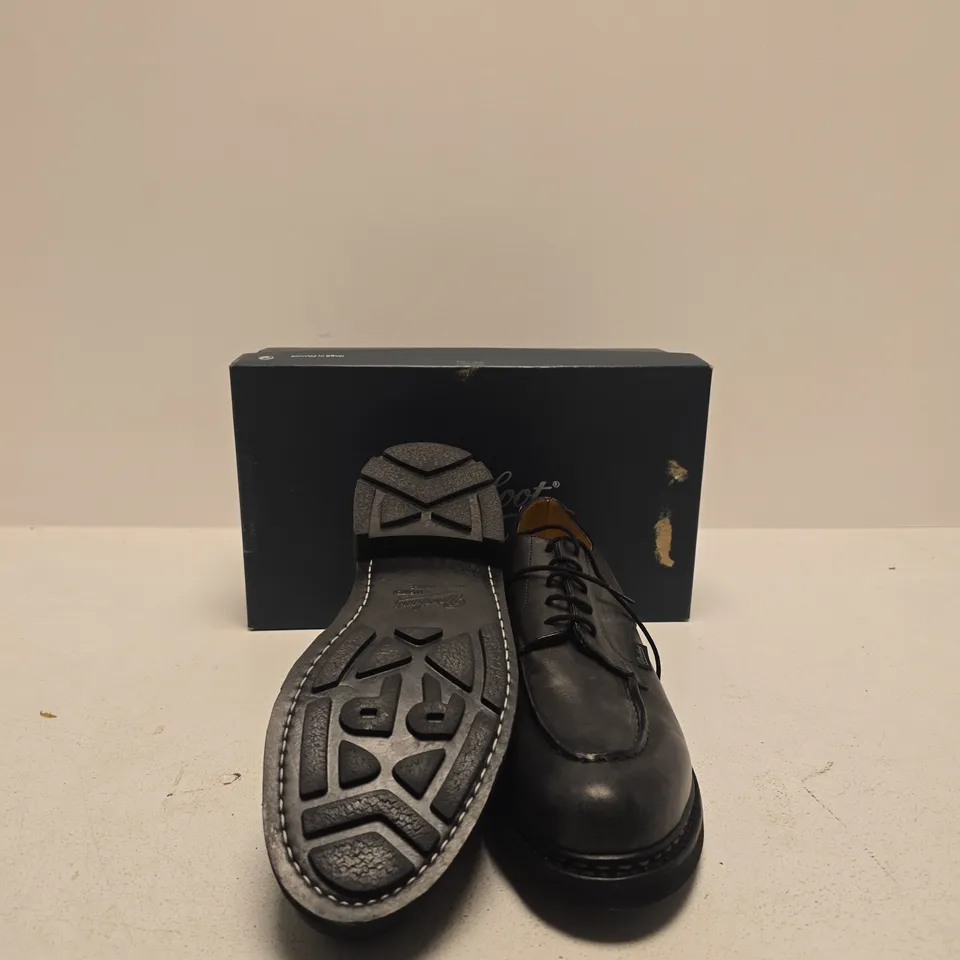 PARABOOT BLACK LEATHER DERBY SHOES – MEN'S SIZE UK 9.5