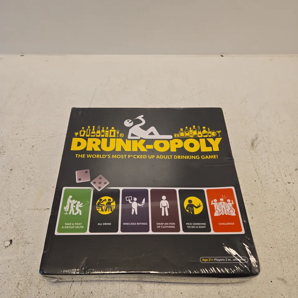 BOXED AND SEALED DRUNK-OPOLY – THE WORLD’S MOST F***ED UP ADULT DRINKING GAME