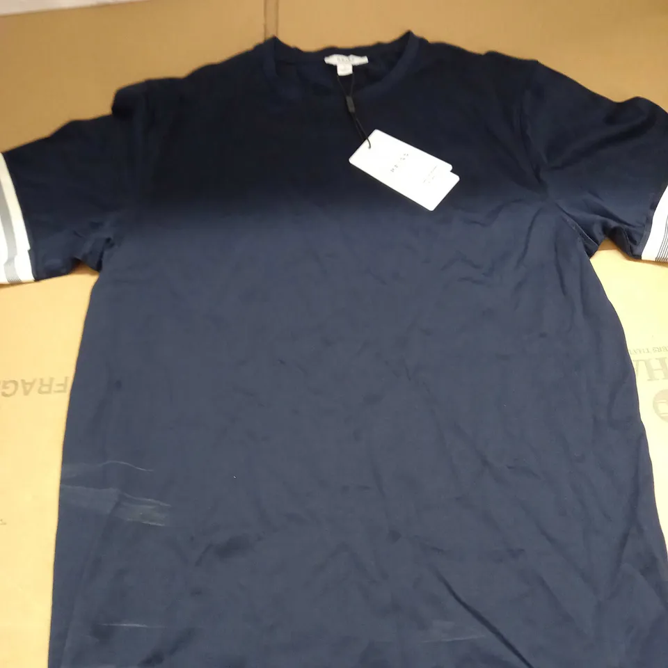 REISS STRIPE SLEEVED T-SHIRT SIZE M