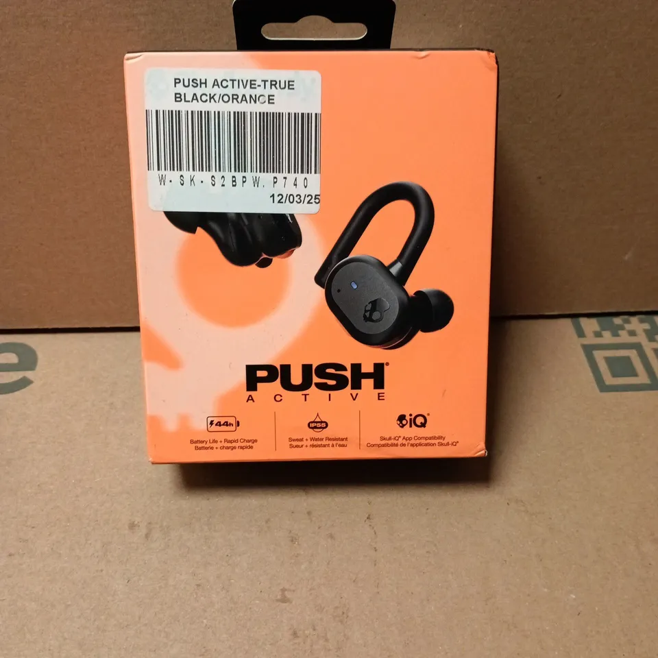 PUSH ACTIVE TRUE WIRELESS EARBUDS – BLACK/ORANGE