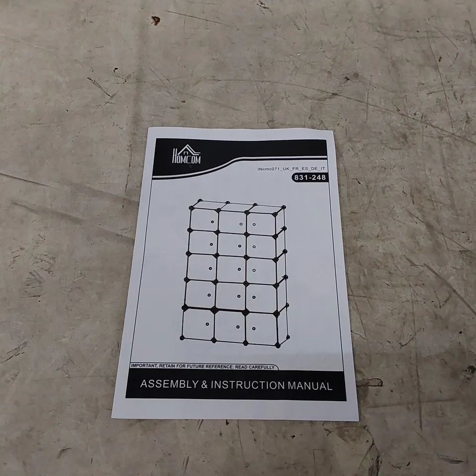 BOXED 15 DOOR SQUARE SHELVING UNIT (1 BOX)