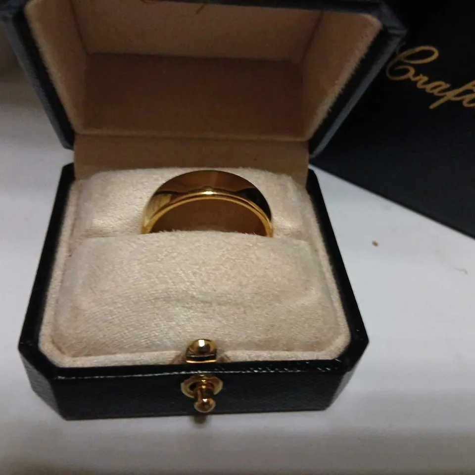 CRAFTD GOLD-TONE RING IN BLACK PRESENTATION BOX 