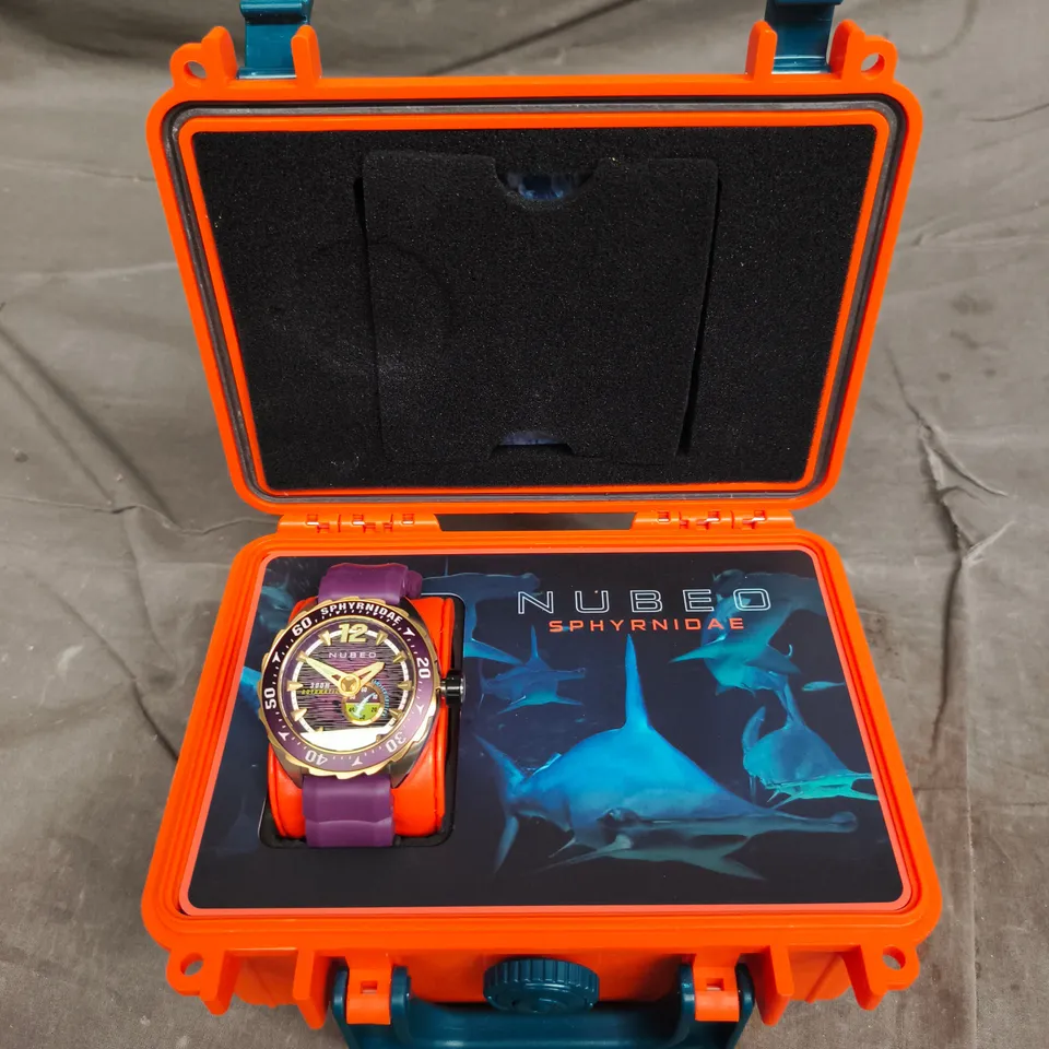 NUBEO SPHYRNIDAE WATCH – PURPLE STRAP, ORANGE PROTECTIVE CASE (LIMITED EDITION)
