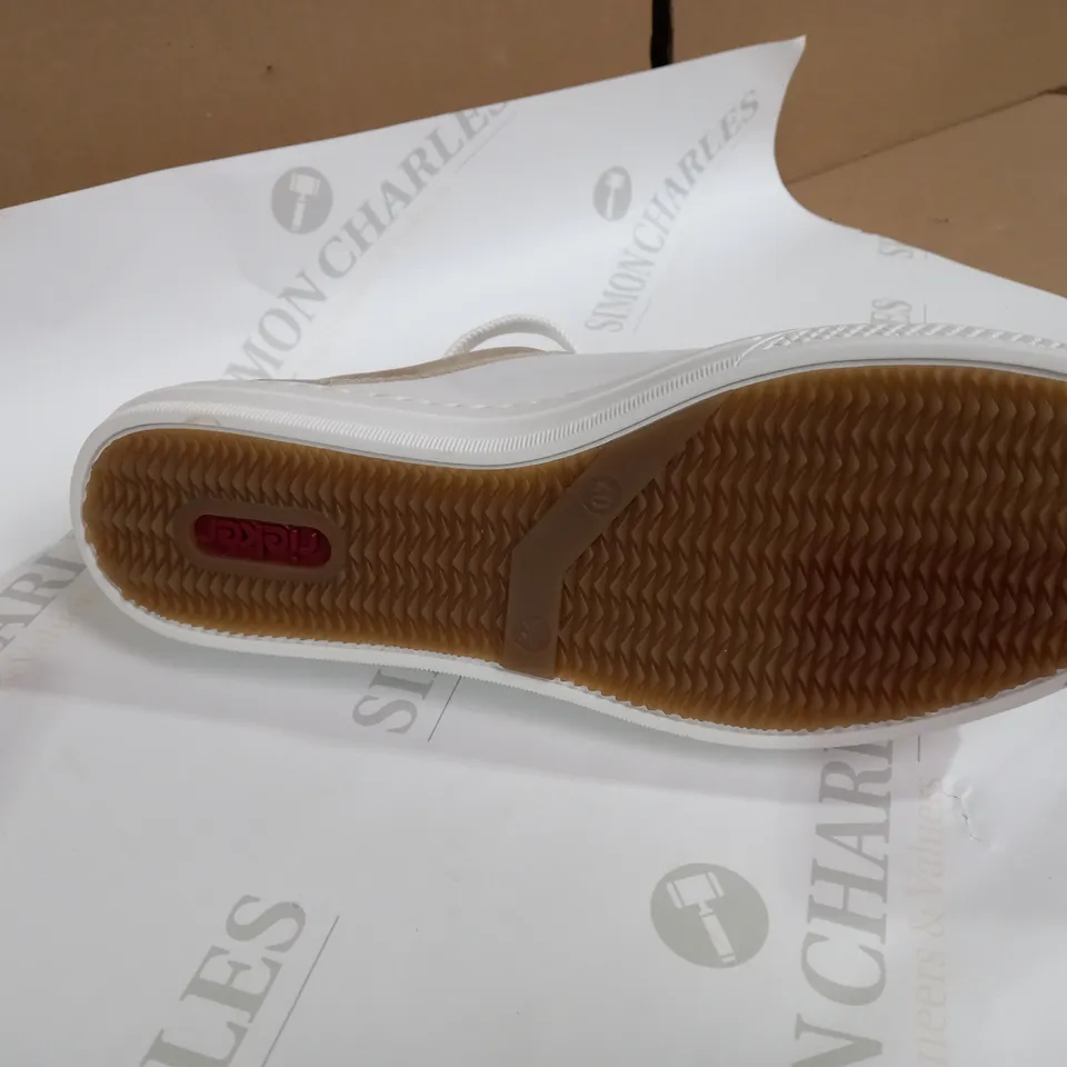 RIEKER SIDE ZIP WHITE TRAINERS SIZE 6.5