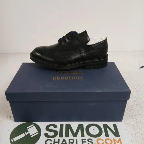 TRICKER'S BURBERRY DERBY SHOES β BLACK LEATHER, RUBBER SOLE, UK 7
