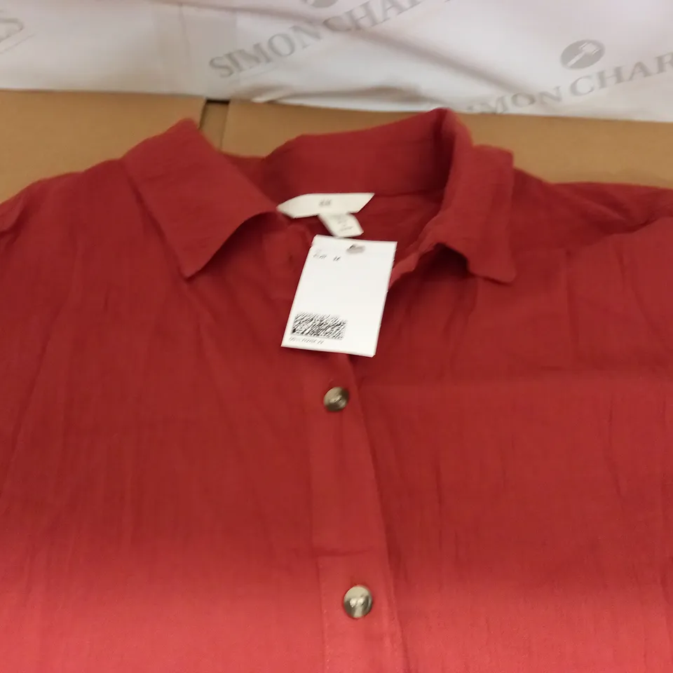 H&M RED RUST SHIRT DRESS - EUR M